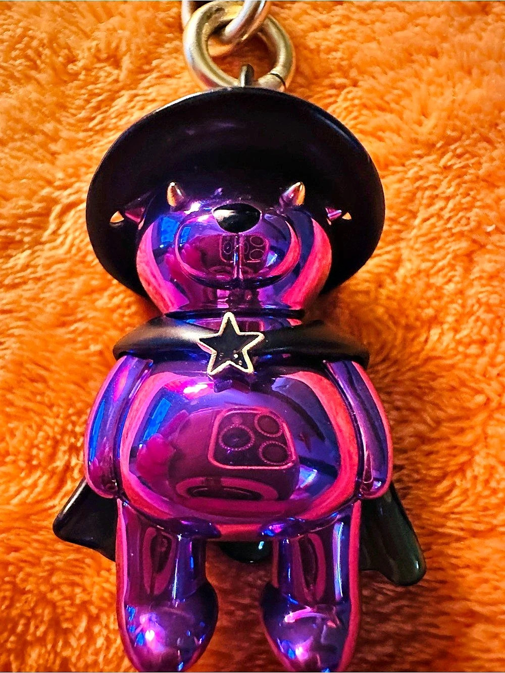Coach Halloween Witch Bear Bag Charm Purple & Black